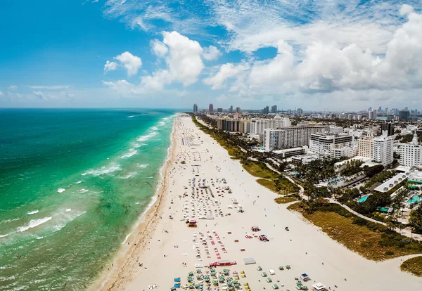 Miami Beach Florida, air view miami beach, drone view at sout beach Miami — стоковое фото