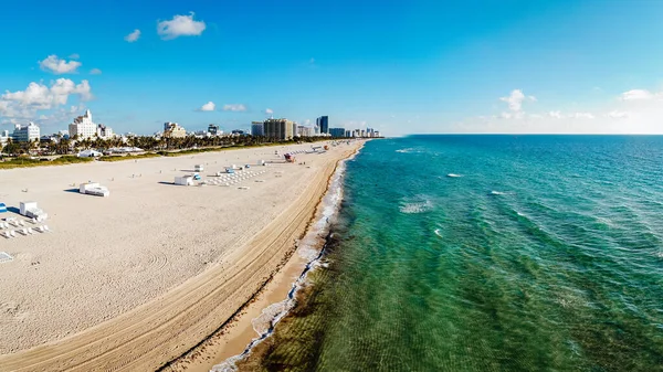 Μαϊάμι Μπιτς Φλόριντα, εναέρια θέα Μαϊάμι παραλία, drone view at sout παραλία Μαϊάμι — Φωτογραφία Αρχείου