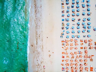 Miami Beach Florida, Miami plajı, Sout Beach Miami 'de insansız hava aracı manzarası.