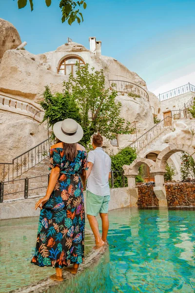 Cappadocia Turkey, young people on vacation at Goreme Cappadocia Turkey — Stock Photo, Image