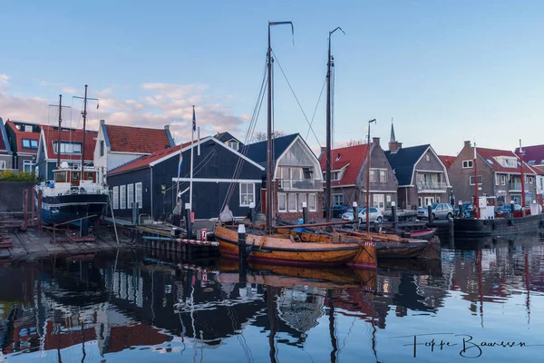 Urk Pays-Bas Europe, lever de soleil au port du petit village de pêcheurs Urk — Photo