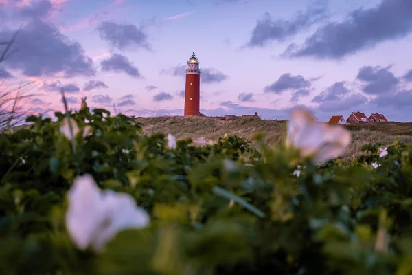 夕暮れ時のテセル灯台｜オランダ領テセル島 — ストック写真