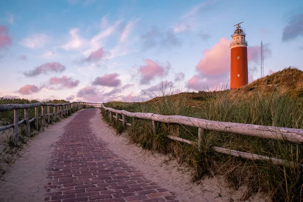 Texel lighthouse during sunset Netherlands Dutch Island Texel