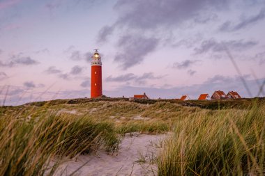 Günbatımında Teksaslı deniz feneri Hollanda Hollanda Adası Tekeli