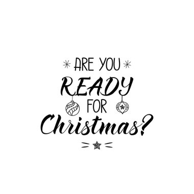 Noel için hazır mısın? Vektör çizimi. Tatil mektupları. Mürekkep illüstrasyonu.