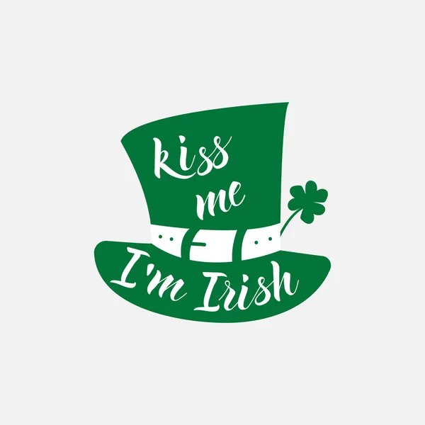 Pocałuj Mnie Jestem Irlandczykiem Hasło Gratulacyjne Dzień Patrice Może Być — Wektor stockowy