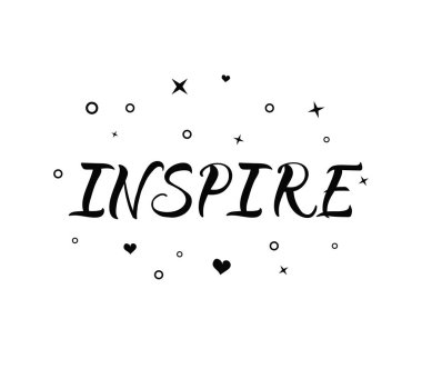 İlham verici. siyah mürekkep el harfleri, motivasyon ve ilham olumlu alıntı, kaligrafi vektör illüstrasyonu