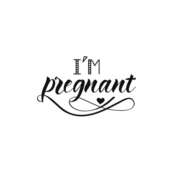 Estoy Embarazada Letras Cepillo Seco Dibujadas Mano Ilustración Tinta Frase — Archivo Imágenes Vectoriales