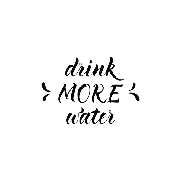 Drink Meer Water Met Hand Getekende Typografie Poster Shirt Met — Stockvector