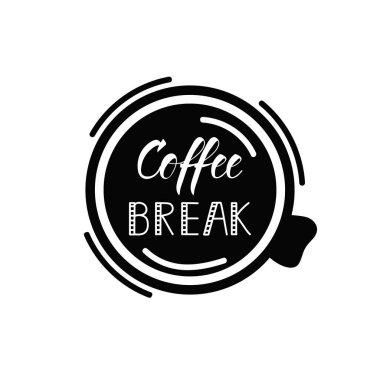 Kahve molası. Mürekkep el yazısı. Modern fırça kaligrafisi. İlham verici grafik tasarım tipografi ögesi.