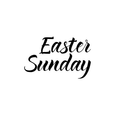 Paskalya Pazarı. Mektup. Mürekkep çizimi. Beyaz arka planda izole edilmiş modern fırça kaligrafisi. Tişört tasarımı