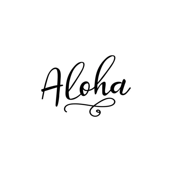 Aloha Letras Mano Tinta Caligrafía Moderna Elemento Tipográfico Diseño Gráfico — Vector de stock