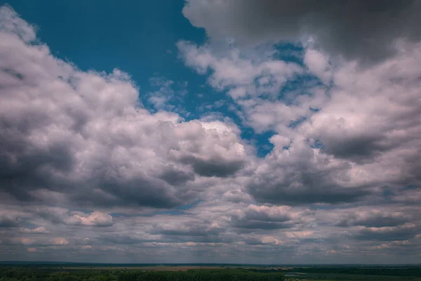 Rain clouds over Moldova in sunny day — Stock Photo, Image