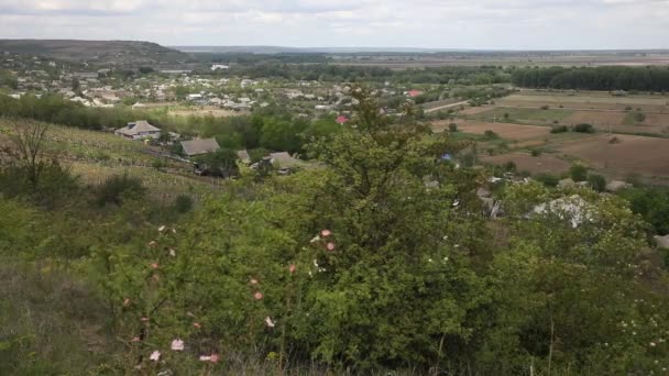 Вид на село в Республике Молдова — стоковое видео