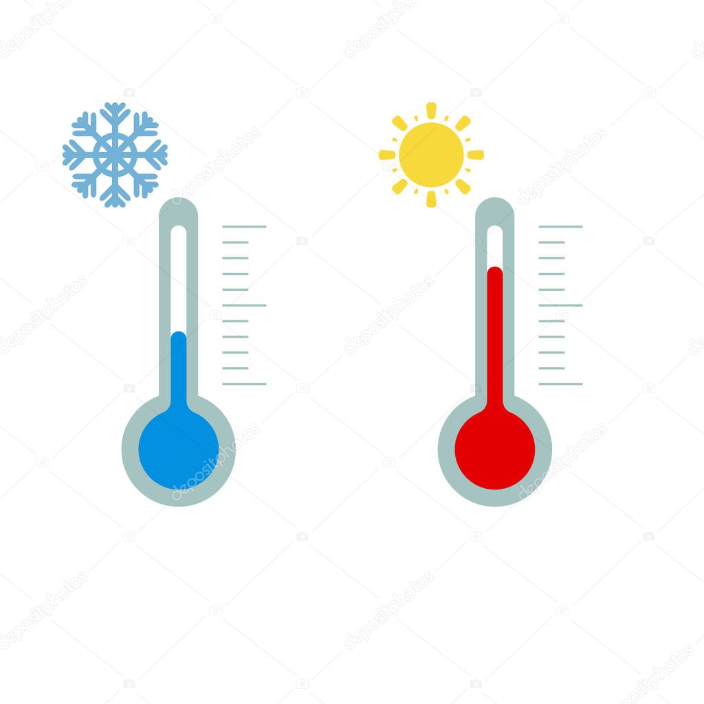 Thermometer. Weather concept. Flat style