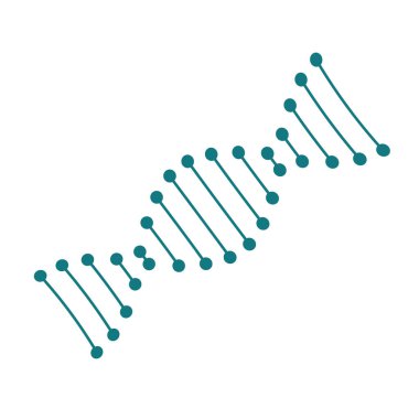 Beyaz arka plan üzerinde DNA işareti simgesi