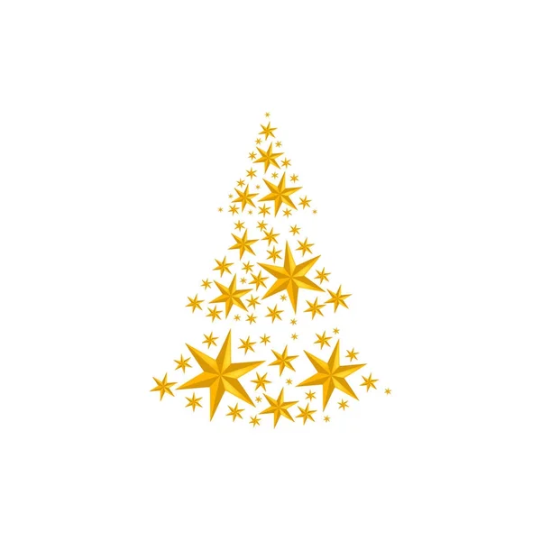 Étoiles arbre de Noël — Image vectorielle