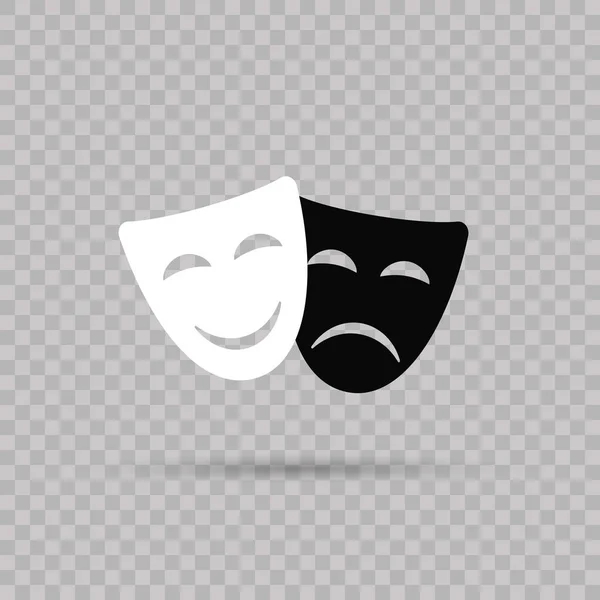 Mutlu ve hüzünlü maskeler. Tiyatro. — Stok Vektör