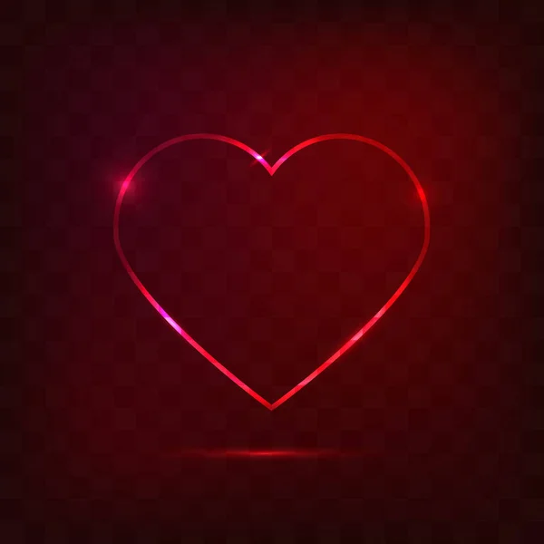 Segno di cuore al neon — Vettoriale Stock