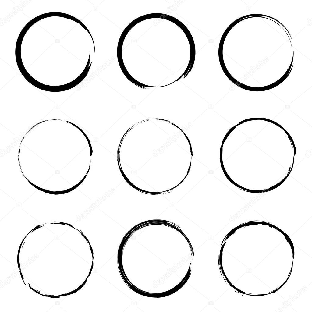 Grunge circle frame set