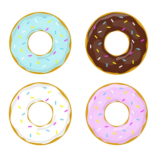 Icono de rosquilla aislado en la luz trasera. Vector — Vector de stock