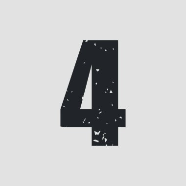 4 numara grunge stili. Vektör Eps10