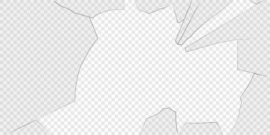 Kırık cam, şeffaf arkaplanda izole edilmiş..