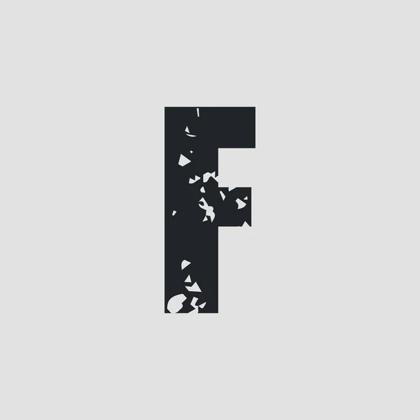 F letter grunge style. Vector eps10 — ストックベクタ