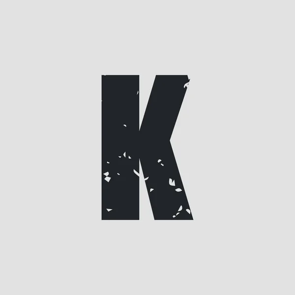 K letter grunge style. Vector eps10 — Stock Vector