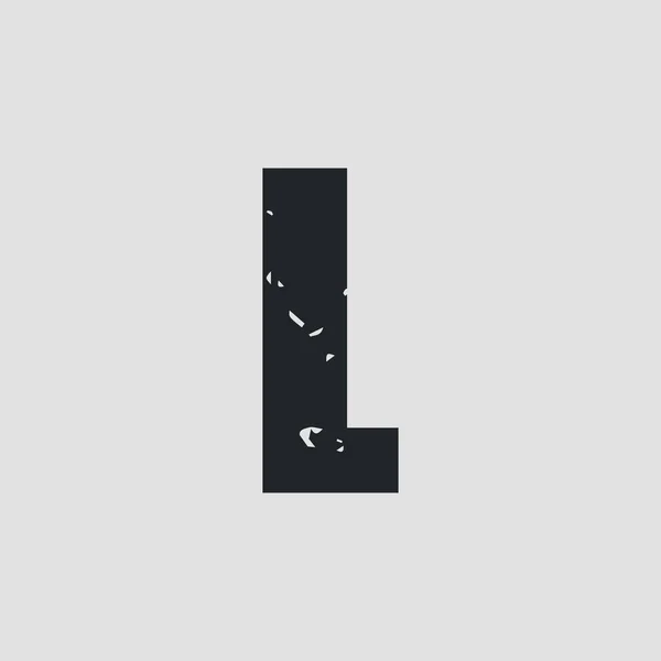 L letter grunge style. Vector eps10 — ストックベクタ