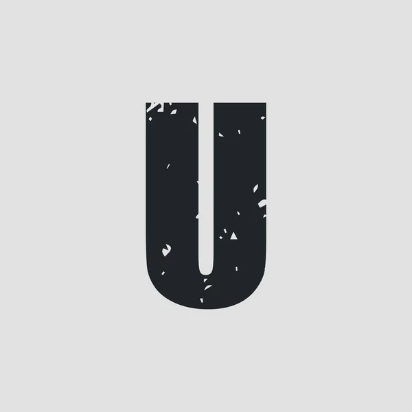 U letter grunge stijl. Vector eps10 — Stockvector