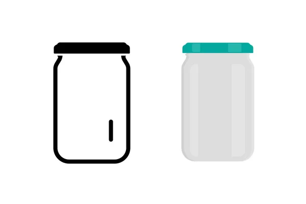 Icône de pot en verre design simple — Image vectorielle