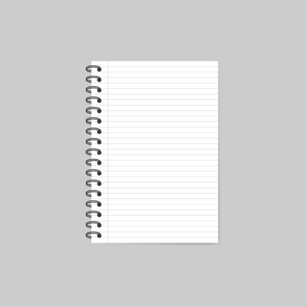 Notebook with shadow isolated on grey background — Stock vektor