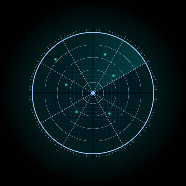 Abstract blue radar screen background — Stock vektor