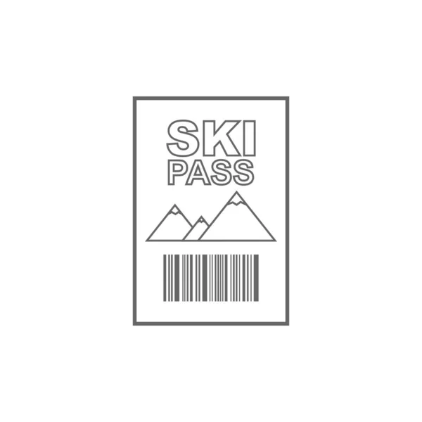 Icona skipass design semplice — Vettoriale Stock