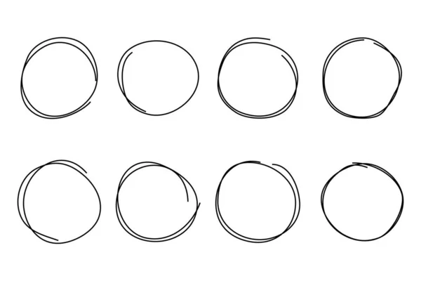 Hand Drawn Circle Frame Set Vector Eps10 — Stock Vector