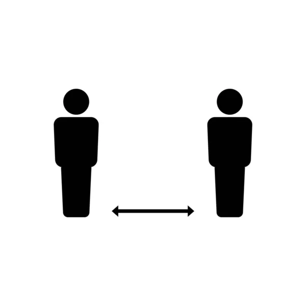Icône Distance Sociale Symbole Design Simple Vecteur — Image vectorielle