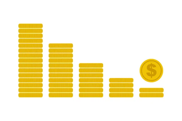 Gráfico Moedas Ícone Crise Financeira Vetor Eps10 —  Vetores de Stock