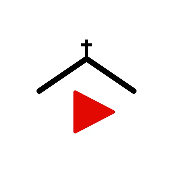 Online Kerk Pictogram Eenvoudig Ontwerp Religieus Concept — Stockvector