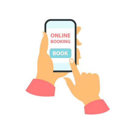 Senin el konseptine göre akıllı telefon. Online rezervasyon