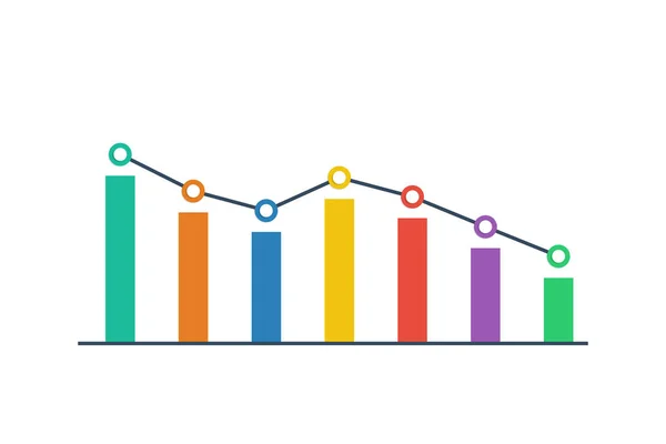 Gráfico Ícone Estilo Plano Conceito Negócio — Vetor de Stock