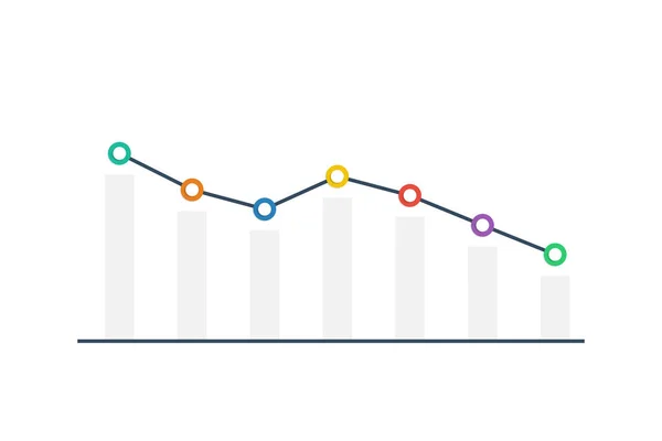 Gráfico Ícone Estilo Plano Conceito Negócio — Vetor de Stock