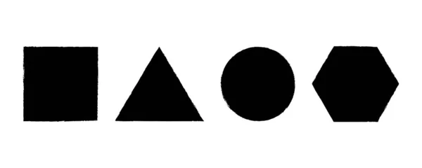 幾何学的形状グランジ効果セット — ストックベクタ
