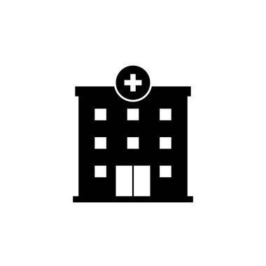 Hastane binası simgesi basit tasarım