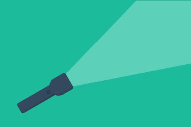 Düz ışık biçimine sahip el feneri simgesi