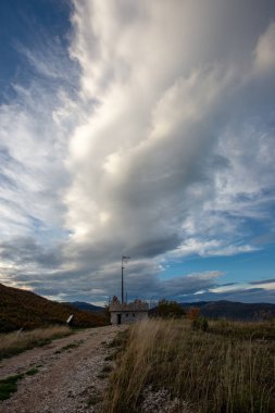 Rüzgarlı hava - ağaçlı dağ manzarası