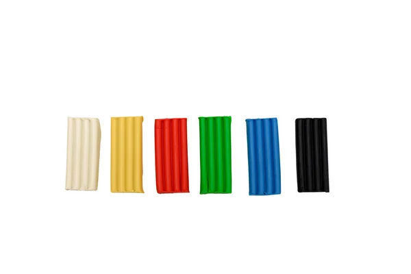Isolated Multi Colored Plasticine White Background — Stock Photo, Image