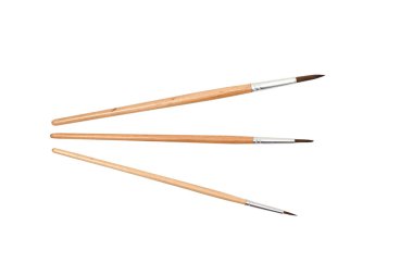  Beyaz arkaplanda izole edilmiş resim için üç fırça