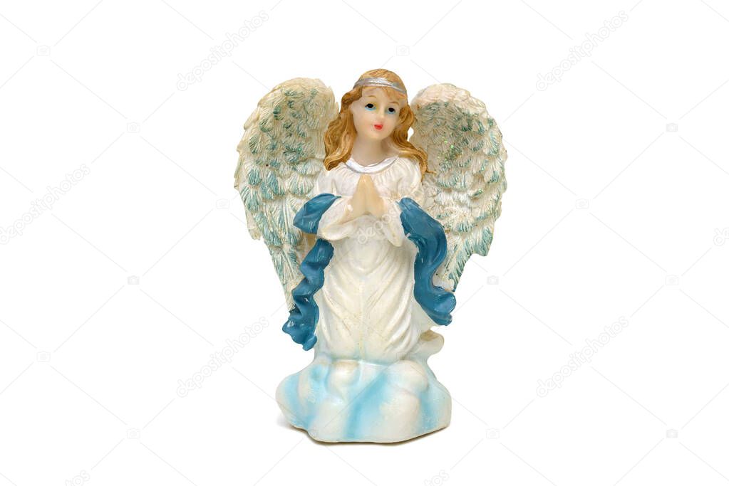 angel with big wings isolated on white background, archangel, righteous, intercessor
