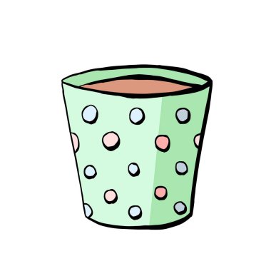 Glass of cocoa and a cup of coffee for a cafe menu in the vector drink for children isolated